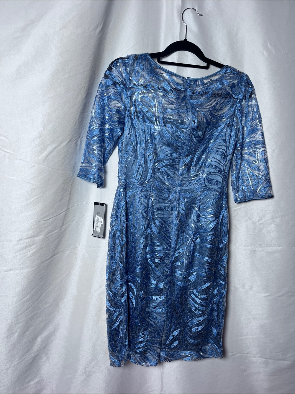 Blue Sequin Sheath Dress - Elegant Evening Wear